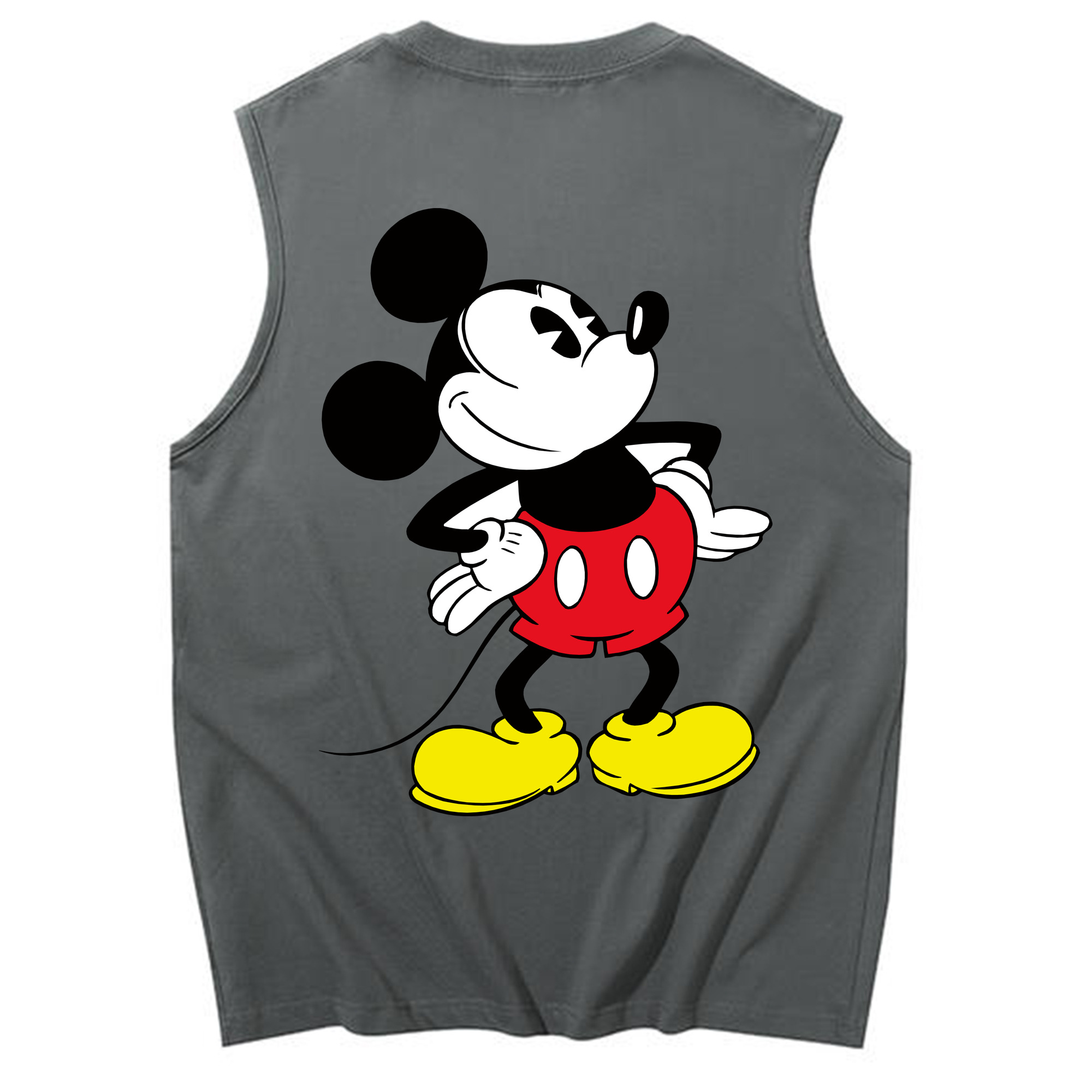 ミッキーマウス Mickey Mouse コットン100％タンクトップ（背面プリント）